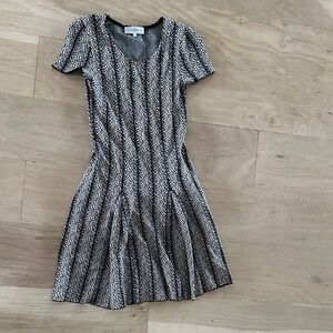 Carven Black and White Textured Mini Dress